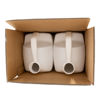 Picture of 2.5-Gallon White HDPE Plastic F-Style, 63 mm, Neck Finish, 63-485, No Glug, Kraft Reshipper Box, 2x1