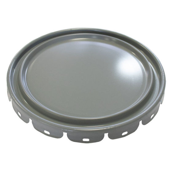 Picture of 2.5-7 Gallon Gray Inhibited Steel Open Head Lug Cover, UN Rated, Flow in Gasket, 24 Gauge