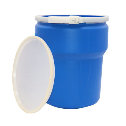 Picture of 10 Gallon Blue Plastic Nestable Drum, UN Rated