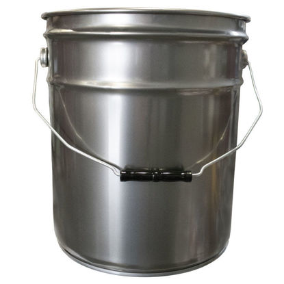 Picture of 5-Gallon Spray Varnish #9155 Rust Inhibited Steel Open Head Pail, 3.5" Double Bead, 29 Gauge, Metal Handle w/ Black Grip