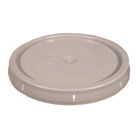 Picture of Gray HDPE Tear Tab Cover for Plastic Pails 3.5 - 6 Gallons