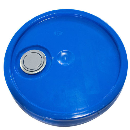 Picture of 3.5-6-Gallon Blue HDPE Plastic Pail Cover, w/ Rieke Flex Spout