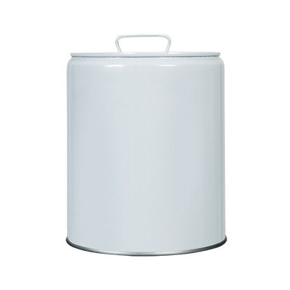 Picture of 5 GALLON WHITE INHIBITED STEEL TIGHT HEAD PAIL, RIEKE PREP, DUST CAP, UN RATED