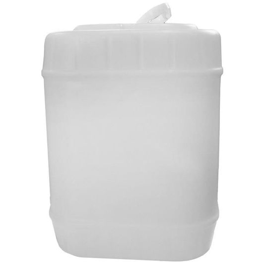Picture of 5-Gallon Natural HDPE Rectangular Tight Head Plastic Pail, Fittings 70 mm, 6TPI, Fluorinated Level 5