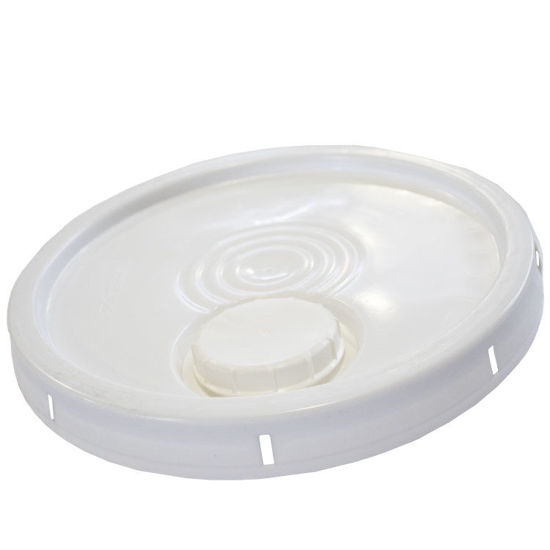 Picture of 3.5-6-Gallon White HDPE Plastic Pail Cover, 70 MM Screw Cap