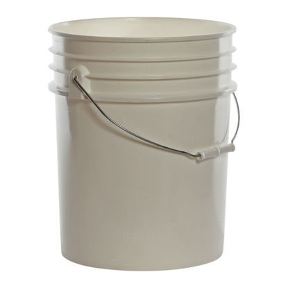 Picture of 5 Gallon White HDPE Open Head Pail, UN Rated, Metal Handle