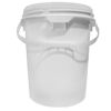 Picture of 5-Gallon White HDPE Plastic Screw Top Life Latch Pail, w/ Plastic Bail, CWL, New Generation, UN Rated