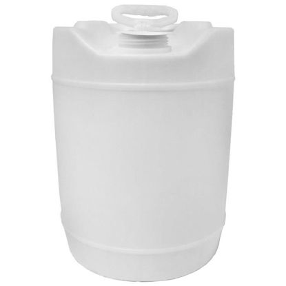 Picture of 5-Gallon Natural HDPE Plastic Round Tight Head Pail, 70 mm TE, 6TPI Fittings, W/ Dust Cover, UN Rated