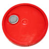 Picture of 3.5-6 Gallon Red HDPE Plastic Pail Cover, Rieke Flex Spout