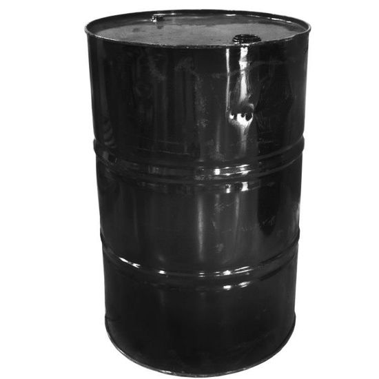 Picture of 55 Gallon Black Unlined Steel Reconditioned Tight Head Drum, 2" & 3/4" Fitting, UN Rated