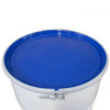 Picture of 55 Gallon White Steel Open Head Drum, Unlined, w/ Blue (#2728) Cover, Bolt Ring,  thickness of .8/.8/.8