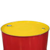 Picture of 55 Gallon Shell Red Tight Head Steel Drum, w/ Yellow Cover, Unlined, 2" & 3/4" Rieke Fitting, UN Rated