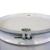 Picture of 55 Gallon White Open Head Steel Drum, Buff Epoxy Phenolic Lining, w/ White Cover, 2" & 3/4" Tri-Sure Fitting, Bolt Ring, UN Rated