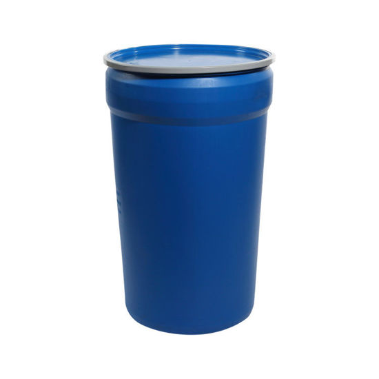 Picture of 55 Gallon Blue Plastic Open Head Drum, w/ Cover and Lever Lock, UN Rated
