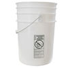 Picture of 6 Gallon White HDPE Plastic Open Head Pail, Black CWL, UN Rated