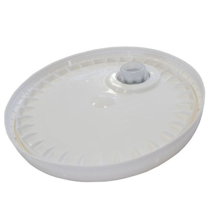 Picture of 3.5-6 Gallon Ivory White HDPE Plastic Cover, Rieke Flex Spout