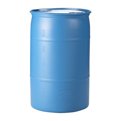 Picture of 55 Gallon Blue Plastic Tight Head Drum w/ 2" Buttress & 2" NPT, UN Rated