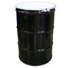 Picture of 55 GALLON BLACK INHIBITED STEEL OPEN HEAD DRUM, WHITE COVER, NO FITTING, BOLT RING, UN RATED