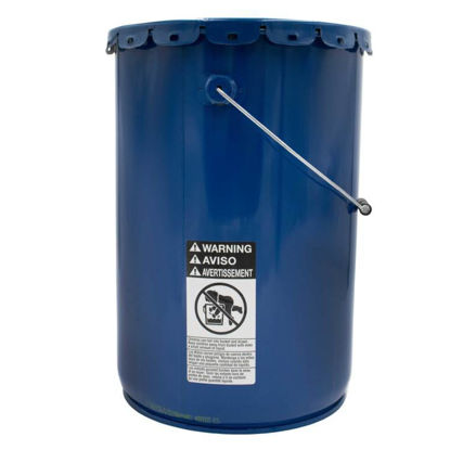 Picture of 6.5-Gallon Gentian Blue Steel Open Head Straight Sided Pail, Buff Epoxy Phenolic Lining w/ Gentian Blue Cover, UN-Rated