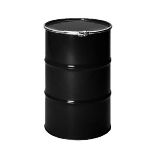 Picture of 55 GALLON BLACK UNLINED STEEL OPEN HEAD DRUM WHITE COVER, EPDM GASKET, UN RATED