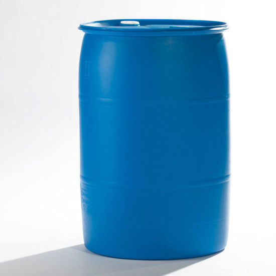Picture of 55 Gallon Blue HDPE Plastic Tight Head Drum with 2" and 2" Fittings, UN Rated