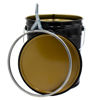 Picture of 5 Gallon Black Open Head Steel Pail, Clear Phenolic Lined, w/ Black Ring Seal Cover, Un Rated