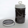 Picture of 6 Gallon Black Delpak Open Head Steel Pail, Straight Side, Rust Inhibited w/ Ring Seal Cover & Lever Lock, UN Rated