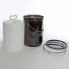 Picture of 6 Gallon Black Delpak Open Head Steel Pail, Straight Side, Rust Inhibited w/ Ring Seal Cover & Lever Lock, UN Rated