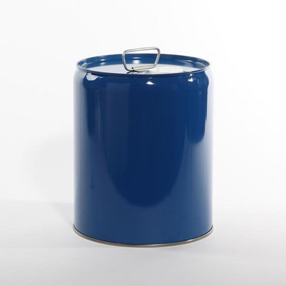 Picture of 5 Gallon Blue Tight Head, Buff Epoxy Phenolic Lined w/ Dust Cap, UN Rated