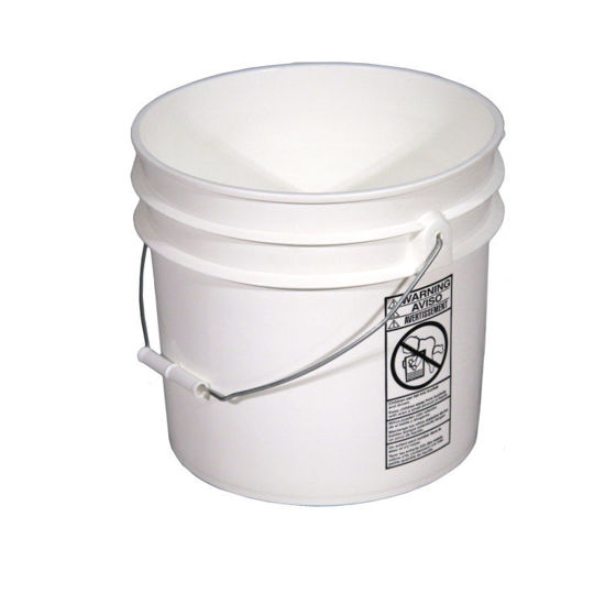 Picture of 3.5 Gallon White HDPE Plastic Open Head Round Pail, UN Rated for Solids