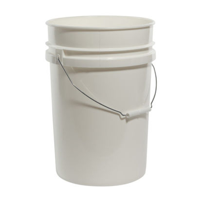 Picture of 6 Gallon White HDPE Plastic Open Head Pail, w/ CWL