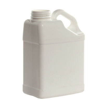 Picture of 4 liter White HDPE Plastic Slant Handle F-Style, 63 mm, 180 Gram, Fluorinated Level 3