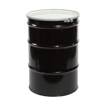 Picture of 55 Gallon Black Steel Open Head Drum, Unlined, UN Rated, EPDM Gasket
