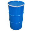Picture of 35 Gallon Blue Open Head Steel Drum, w/ Blue Cover, Unlined, Lever Lock Ring, EPDM Gasket, UN Rated
