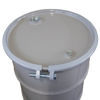 Picture of 30 Gallon Gray Unlined Steel Open Head Drum w/ Gray Cover, 2" Fitting, Bolt Ring, UN Rated