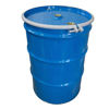 Picture of 55 Gallon Chevron Blue Steel Open Head Steel Drum w/ Blue Cover, Olive Drab Phenolic Lined, 3 Tri-Sure Fittings, Bolt Ring, EPDM Gasket, UN Rated