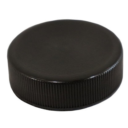 Picture of 38-400 Black PP Matte Top, Ribbed Sides Cap, with Plain Heat Seal, Foil Seal