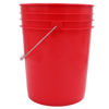 Picture of 20 Liter Red #186 HDPE Plastic Open Head Pail w/ Metal Handle
