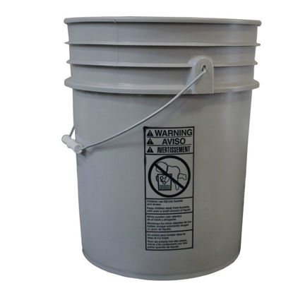 Picture of 5-Gallon Gray HDPE Open Head Pail, W/ CWL, Metal Handle, UN Rated