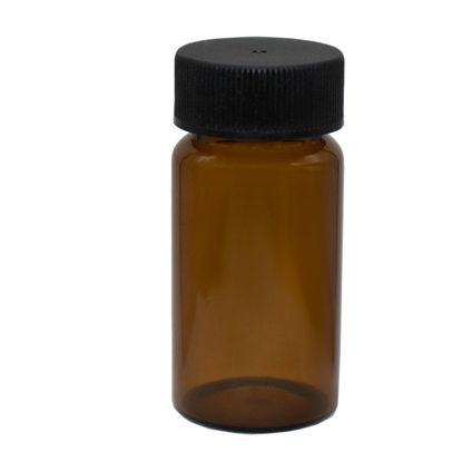 Picture of 5 Dram Amber Glass Bottle RX Vial, 24 mm w/ Black Cap
