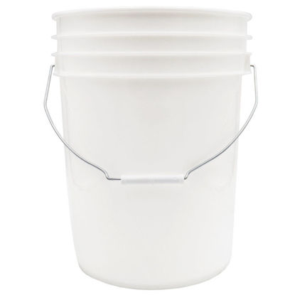 Picture of 20 Liter White HDPE Plastic Open Head Pail w/ Metal Handle