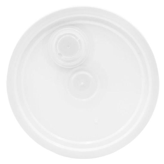 Picture of 3.5-6 Gallon Natural HDPE Plastic Round Cover, w/ Spout, UN Rated