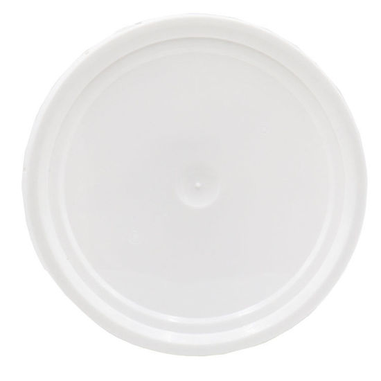 Picture of 3.5-6 Gallon White HDPE Plastic Round Cover, Tear Tab, EPDM Gasket