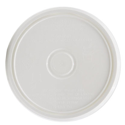 Picture of 1 Gallon White HDPE Plastic Round Lid, Tamper Evident Tear Tab