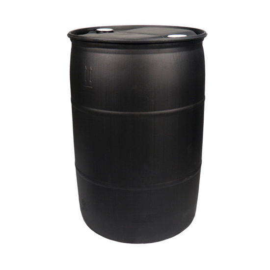 Picture of 55 Gallon Black HDPE Plastic Tight Head Drum, 2" & 3/4" Fittings