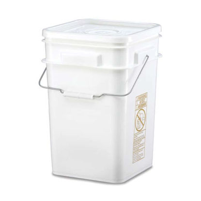 Picture of 3.3 Gallon White HDPE Open Head Pail w/ Metal Handle