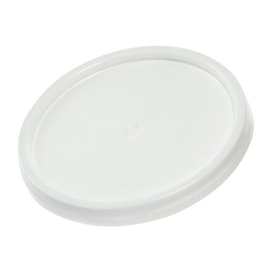 Picture of White HDPE Tear Tab Cover w/ Gasket, UN Rated for 3.5 - 6 Gallon Pails