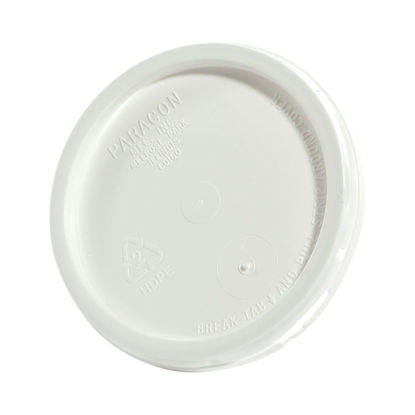 Picture of White HDPE Tear Tab Cover for 1 Gallon Pails