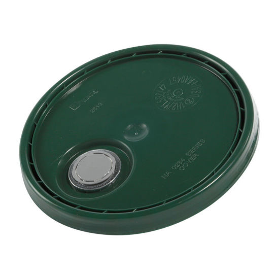 Picture of Green HDPE Cover w/ Rieke Flex Spout for 3.5 - 6 Gallon Pails
