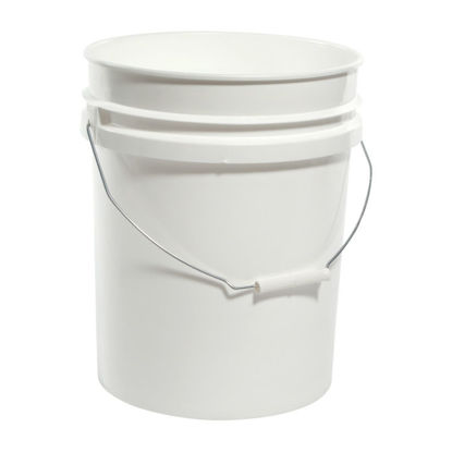 Picture of 5 Gallon White HDPE Plastic Open Head Pail w/CWL